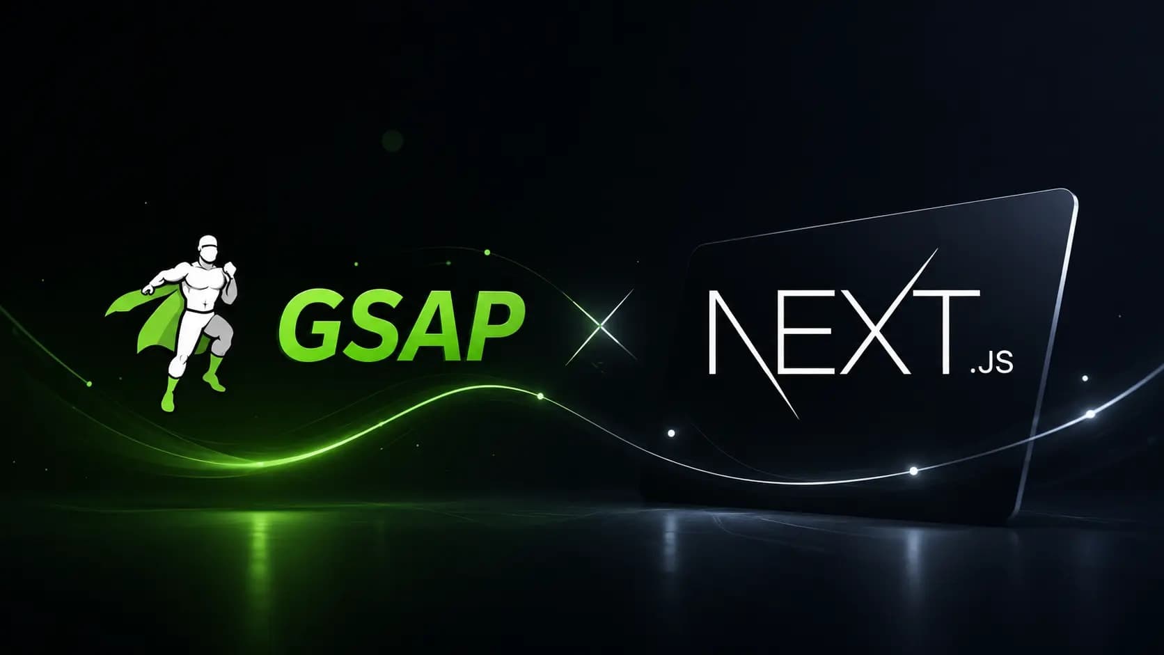 Pthoto de couverteure d'un blog : Logos de GSAP et NEXT JS cote a cote